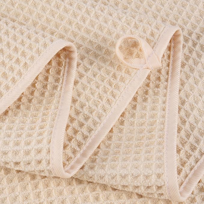 POLYTE 430 GSM Microfiber Oversize Quick Dry Lint Free Bath Towel, 60 x 30 in, 4 Pack (Waffle Weave) - Image 4