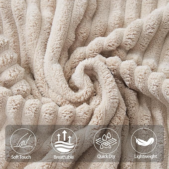 4 Piece Bath Towels, 30"x60" Microfiber Towels Set, Beige | Large Bathroom Towels, Soft Touch, Highly Absorbent, Quick Dry, Lint Free, Long-Lasting, Family Use, Guest Bath & Daily Use - Image 5