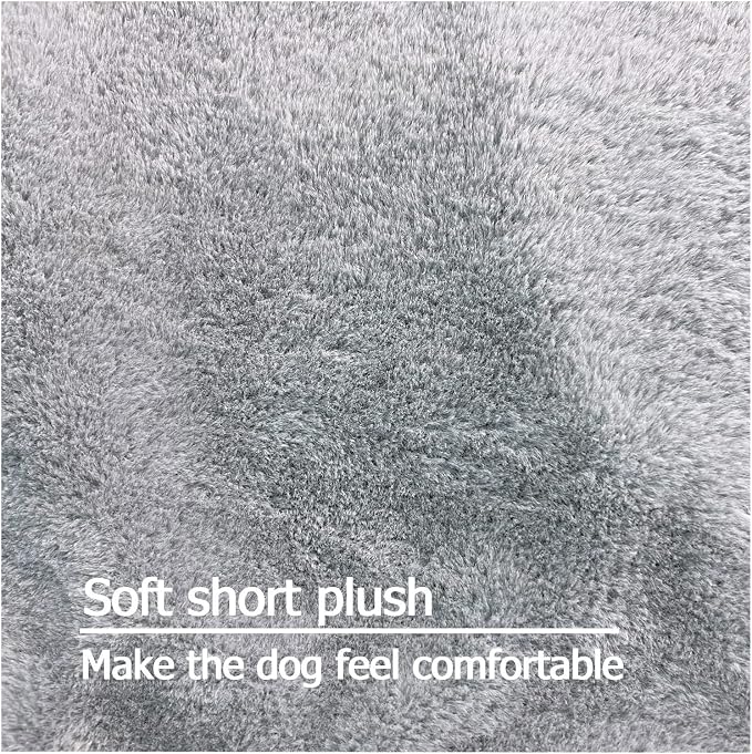 Dog Bed Cover 44L x 32W x 4H Inch,Heavy Duty Durable Waterproof Fluffy Soft Short Plush Replacement Dog Bed Covers,Washable Removable Pet Bed Mattress Cover with Zipper.Grey,Cover Only. - Image 4