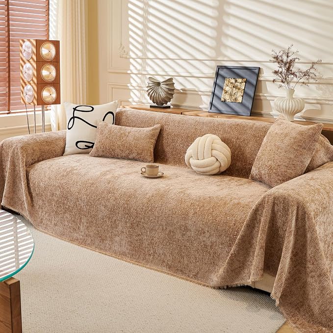 Cozy Washable Sofa Cover 71"x91" Pet Couch Protector Brown | couch protector from cat claws,sectional couch covers,couch cushion covers,pet couch cover,waterproof sofa covers by Unknown