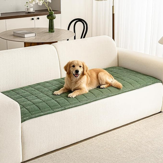 Couch Covers for Dogs Washable, 27.6"x82.7" Non Slip Couch Covers for Loveseat Sofa Pet Friendly, Soft Fuzzy Sofa Covers for Pet, Dog Couch Cover Furniture Protector(1PC,Green) by PJLZJFBY