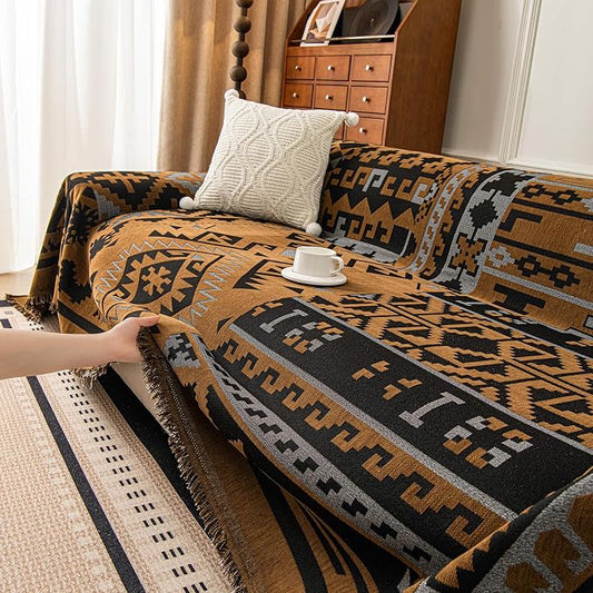 ROOMLIFE Couch Cover 3 Cushion Sofa, Washable Non Slip Furniture Sofa Protector Cover, Soft Chenille Sofa Slipcovers Sectional L Shape Dogs Couch Cover Throw Blanket with Tassels 71''X150'' by ROOMLIFE