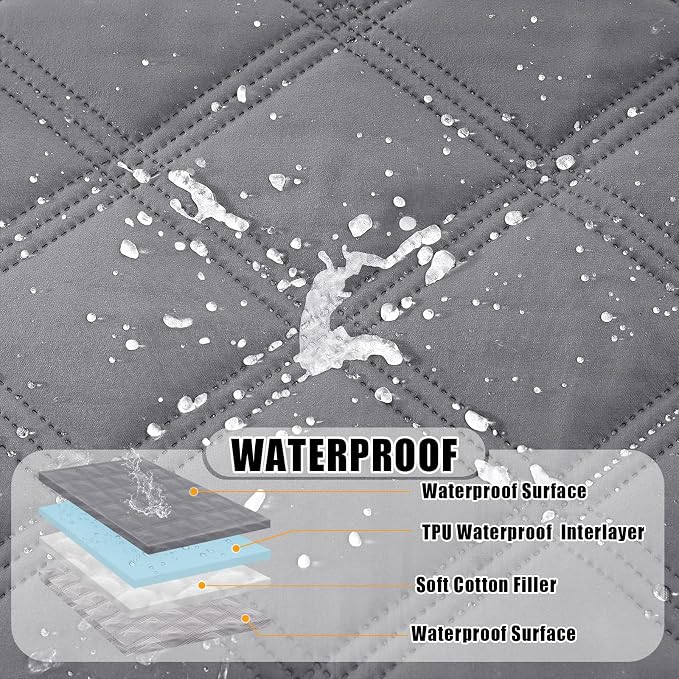 Smiry Waterproof Dog Bed Cover, Reversible Pet Blanket for Sofa Couch | Soft Washable Dog Blanket, Leakproof Couch Cover for Dogs Cats & Furniture Protection, 40x80, Grey/Light Grey - Image 2