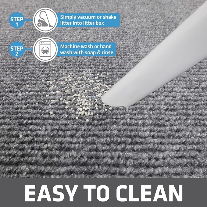 Drymate Cat Litter Box Mat, Litter Trapping Mat, Grey, 36x47 Jumbo XXL | Waterproof, Urine-Proof, Absorbent, Machine Washable, Soft on Paws, Contains Mess, Protects Floors, Kitten Supplies, USA Made - Image 5