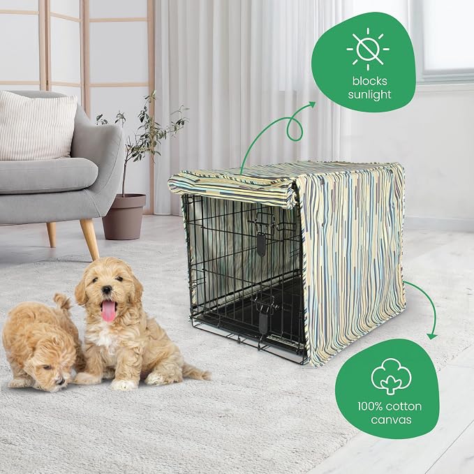 Molly Mutt I Don't Like Mondays Dog Crate Cover, 100% Cotton Canvas Cover with 2 Roll-Up Panels, Ideal for Dog or Cat Crate, Durable, Washable, and Free of Harmful Chemicals, 30" x 19" x 21" - Image 4