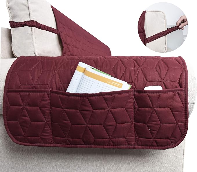 Ameritex Waterproof Nonslip Recliner Cover Christmas Decor Stay in Place, Dog Couch Recliner Cover Furniture Protector for Pets and Kids (Burgundy, 23'') - Image 4