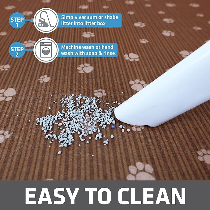 Drymate Cat Litter Box Mat, Litter Trapping Mat, Brown, 28x36 XL | Waterproof, Urine-Proof, Absorbent, Machine Washable, Soft on Paws, Contains Mess, Protects Floors, Kitten Supplies, USA Made - Image 5