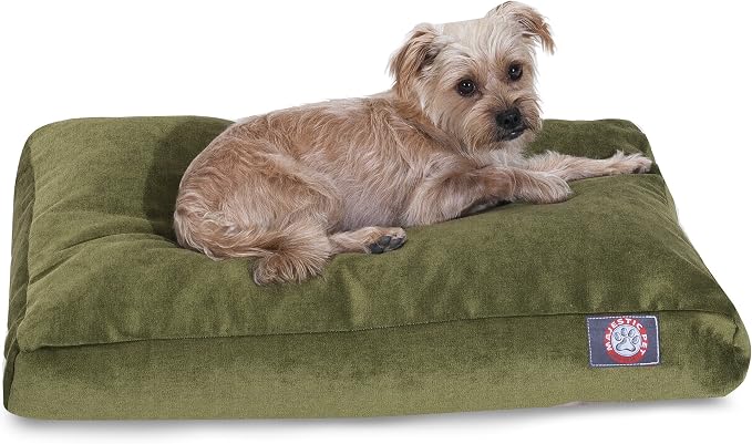 Majestic Pet Villa Rectangle Dog Bed Washable – Non Slip Comfy Pet Bed – Crate Bed with Removable Washable Cover – Kennel Bed for Sleeping, Polyester Fiber, Medium, Fern by MajesticPet