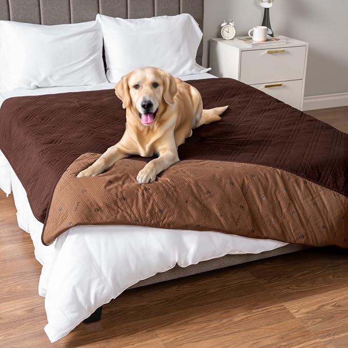 PetAmi Waterproof Couch Cover for Dogs, Non-Slip Leakproof Sofa Furniture Protector for Pet Cat, Machine Washable Bed Blanket for Car Seat, 102x82 Brown by PetAmi