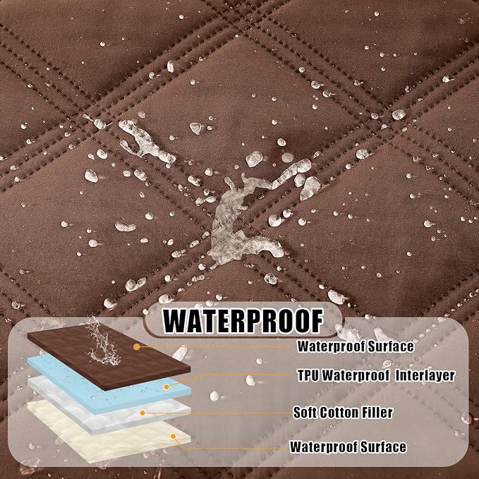 Smiry Waterproof Dog Bed Cover, Reversible Pet Blanket for Sofa Couch | Soft Washable Dog Blanket, Leakproof Couch Cover for Dogs Cats & Furniture Protection, 30x70, Brown/Beige - Image 2