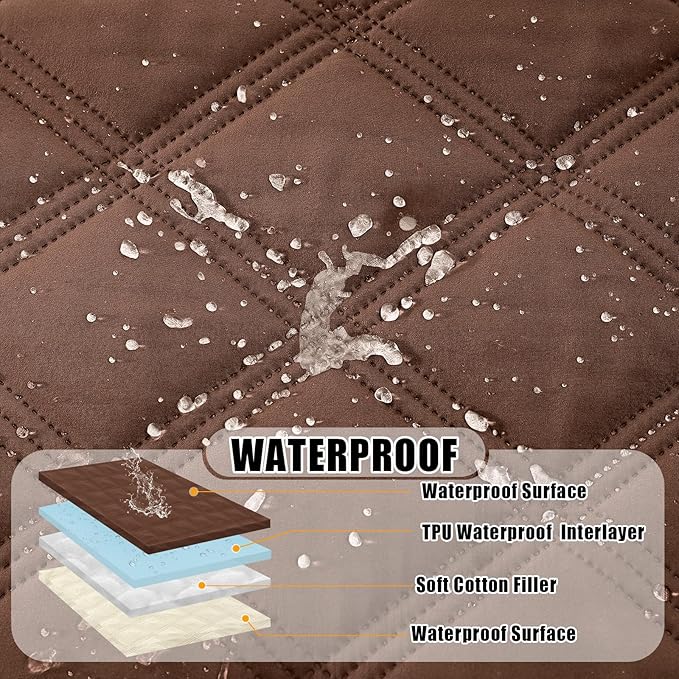 Smiry Waterproof Dog Bed Cover, Reversible Pet Blanket for Sofa Couch | Soft Washable Dog Blanket, Leakproof Couch Cover for Dogs Cats & Furniture Protection, 30x70, Brown/Beige - Image 2