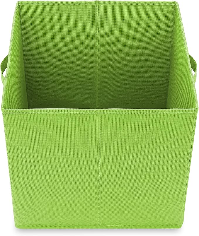Casafield Set of 12 Collapsible Fabric Cube Storage Bins, Lime Green - 13" Foldable Cloth Baskets for Shelves, Cubby Organizers & More - Image 4