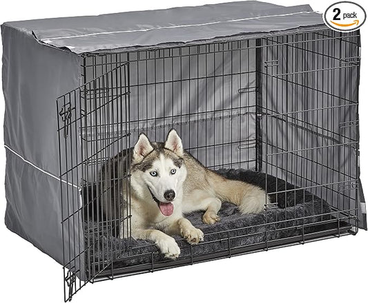 New World Dog Crate Comfort Kit by, Matching Dog Crate Cover & Dog Bed to Make Your Dogs Crate Their Home, Compatible with Midwest Homes for Pets & New World Dog Crates, Fits 42-Inch Dog Crate, Gray by NewWorldPetProducts