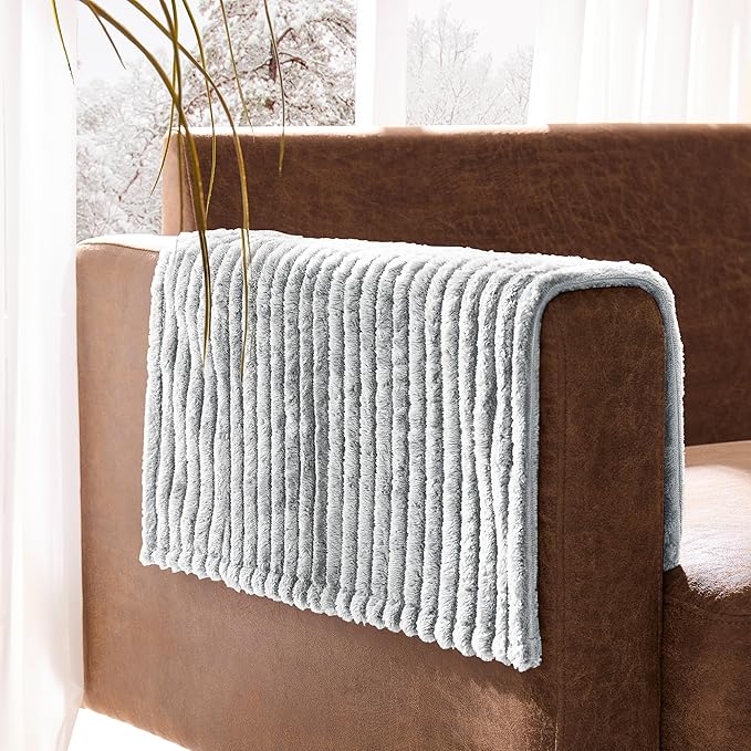 100% Waterproof Couch Arm Covers 2pcs, Fuzzy Chair Arm Covers Thick Soft Recliner Chair Armrest Protectors, Non-Slip Couch Armrest Cover Pet mats for Sofa (Seagull Gray, 22" x 22" 2 Pack) by Meider