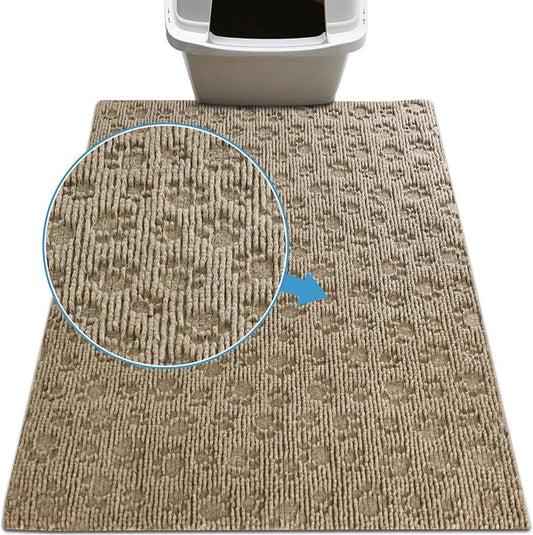 Drymate Cat Litter Box Mat, Litter Trapping Mat, Tan, 28x34 XL | Waterproof, Urine-Proof, Absorbent, Machine Washable, Soft on Paws, Contains Mess, Protects Floors, Kitten Supplies, USA Made by Drymate