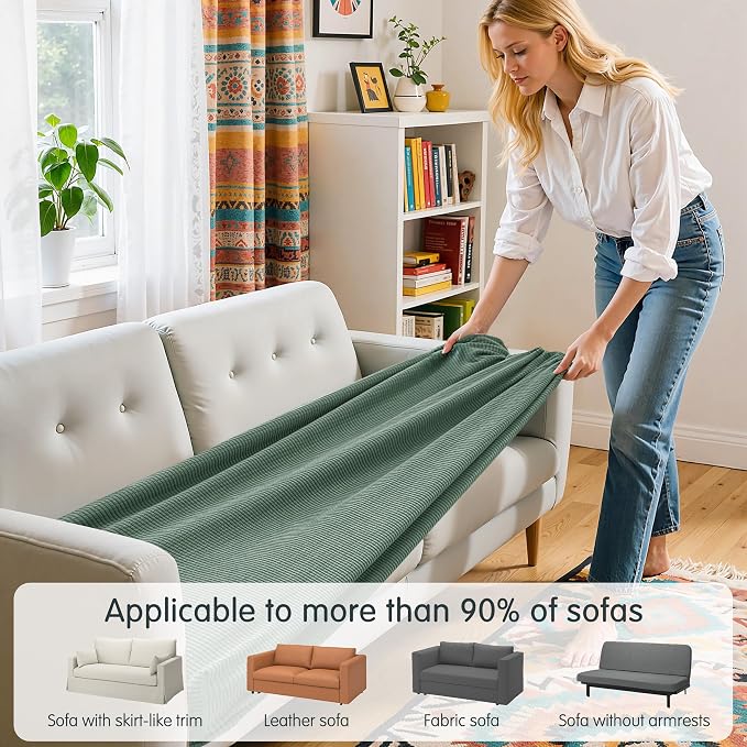 Hokway Couch Cushion Covers Stretch Cushion Covers Sofa Seat Cushion Slipcover Cushion Protector(Celadon, Medium) - Image 4