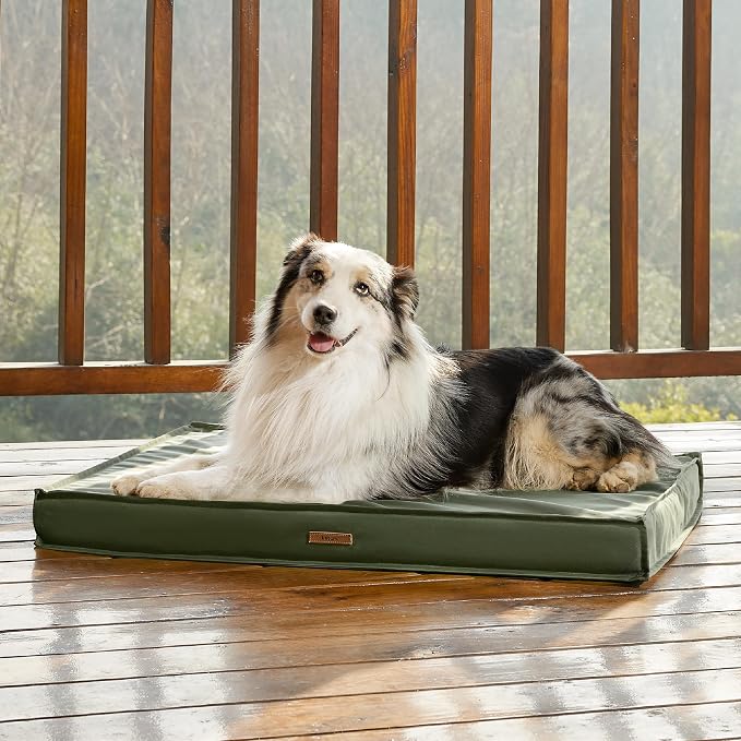 LE SURE Outdoor Waterproof Dog Beds Large Sized,Orthopedic Pet Mat,36x27In | Crate Pad for Dogs with Oxford Fabric Surface,Removable Washable Cover,Egg Foam Kennel Pads,Non slip Bottom,Green - Image 7
