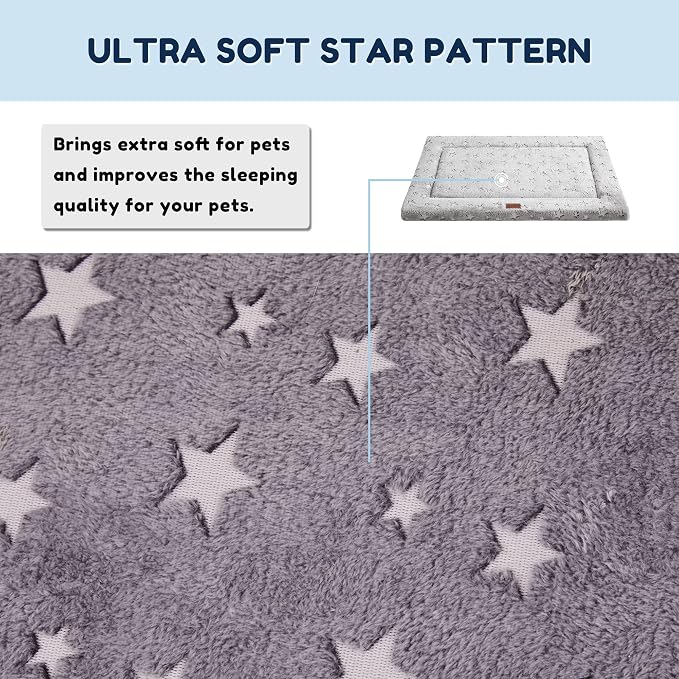 WESTERN HOME Dog Bed for Crate, High Resilience Foam Dog Crate Mat Kennel Pad with Soft Wavy Plush Comfortable Anti-Slip Washable Bed for Large Medium Small Dogs & Cats - Image 4