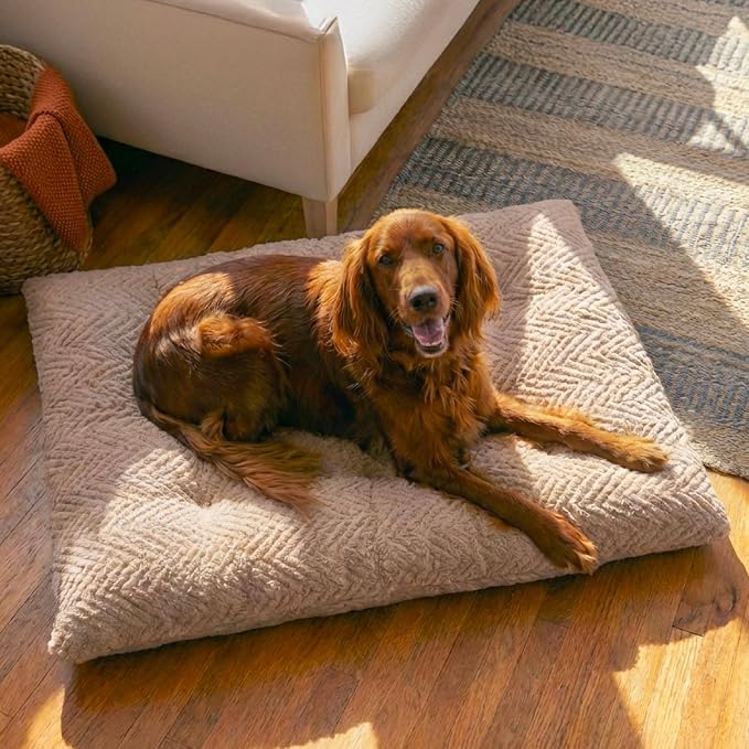 Best Friends by Sheri Comfy Crate Sleeper Mat – Plush Low-Pile Dog Bed, 42" x 28", XL & XXL Crates, Up to 100 lb Dogs, Machine Washable, Cross Section Pattern, Mushroom - Image 6