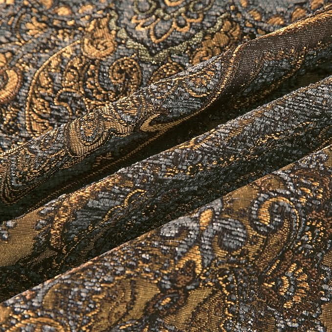 Loom and Mill Luxury Jacquard Sofa Arm Covers 2 PCS, Bronze Gold, 14x14in | Classic Antique Couch Armrest Cover with Tassels, Non-Slip Furniture Protector for Chair Sofa Recliners Couch Dogs Pets - Image 6