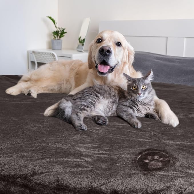 PETMAKER Dog Blanket - 60x70in Reversible Sherpa Blanket - Throw Blankets for Bed, Couch, or Car - Machine Washable Puppy Essentials (Charcoal) - Image 8