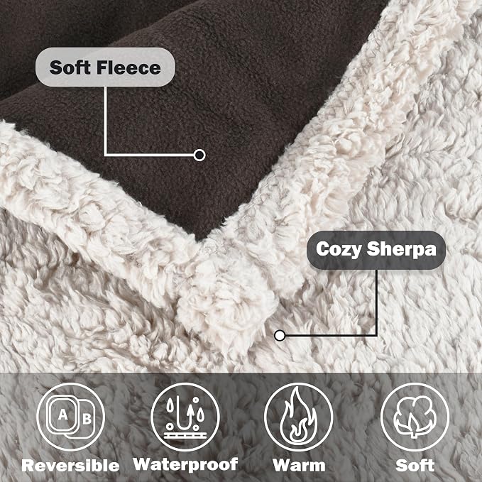 Kritter Planet Waterproof Reversible Pet Blanket for Dogs and Cats | 80 x 90 Inch, Waterproof Cover for Sofa and Bed, Washable Protection Against Fur, Dirt, Scratches and Everyday Messes - Image 4