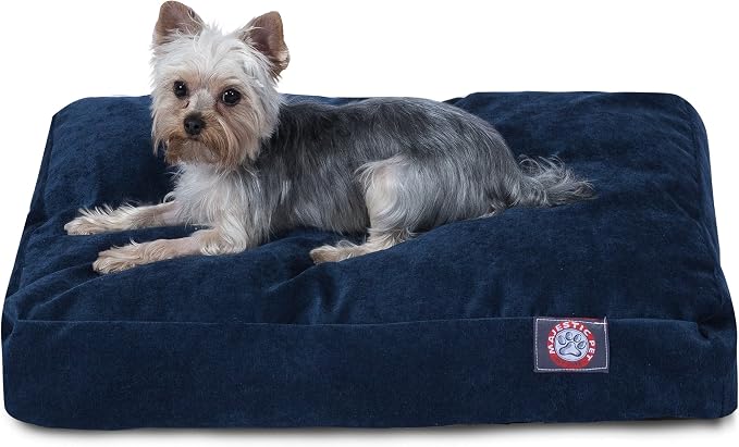 Navy Villa Collection Medium Rectangle Pet Dog Bed by MajesticPet