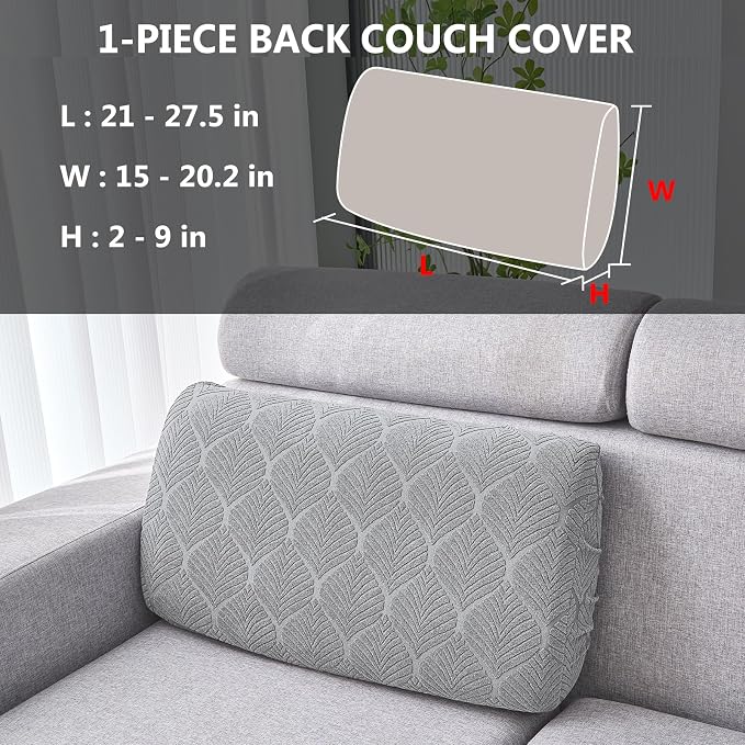 Genina Waterproof Couch Cushion Covers for Pets Washable Sofa Seat Covers | Non Slip,Stretch Jacquard Fabric,Pet Hair & Scratch Protection,Easy Installation,Furniture Protector,Back Cover - Image 2