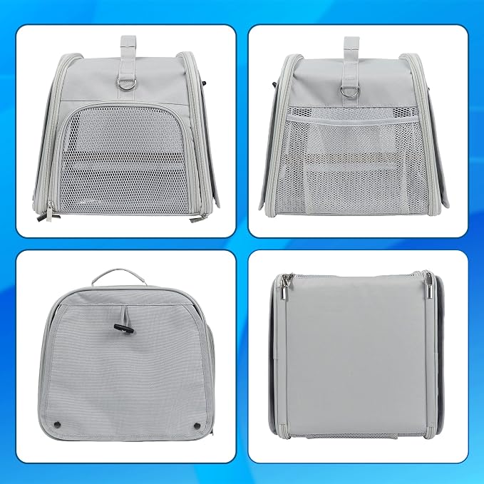 Small Bird Carrier Bag, Portable Travel Parrot Parakeet Carrier Cage with Perch and Easy Clean Tray, Lightweight Bird Backpack for Vet Visit Shopping and Outdoor Adventure - Image 8