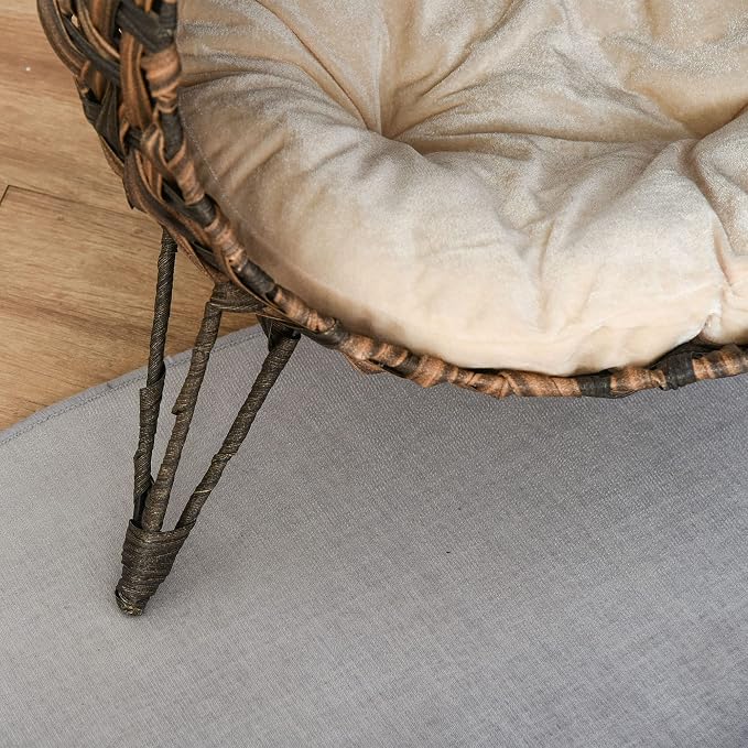 PawHut 20.5" Weaved Cat Bed with Cushion, Brown | Elevated Hand-woven Braided Banana Leaf Kitten House Condo - Image 8