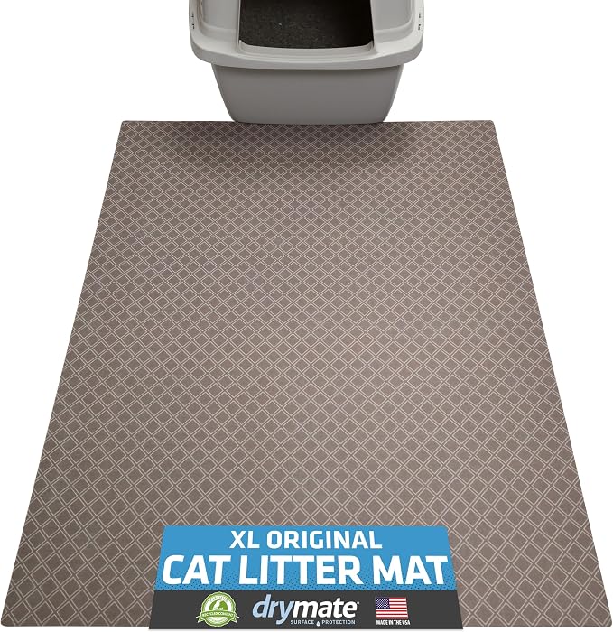 Drymate Cat Litter Box Mat, Litter Trapping Mat, Taupe, 29x36 XL | Waterproof, Urine-Proof, Absorbent, Machine Washable, Soft on Paws, Contains Mess, Protects Floors, Kitten Supplies, USA Made by Drymate