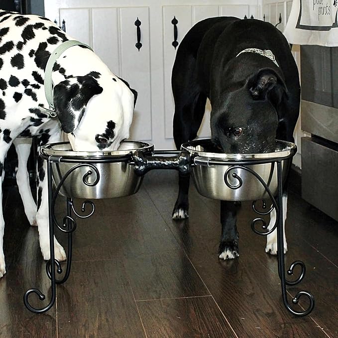 Elevated Dog Bowls, Raised Dog Bowl Stand, Double Bowl Stand, Pet Feeder for Medium Large Dogs - Image 2