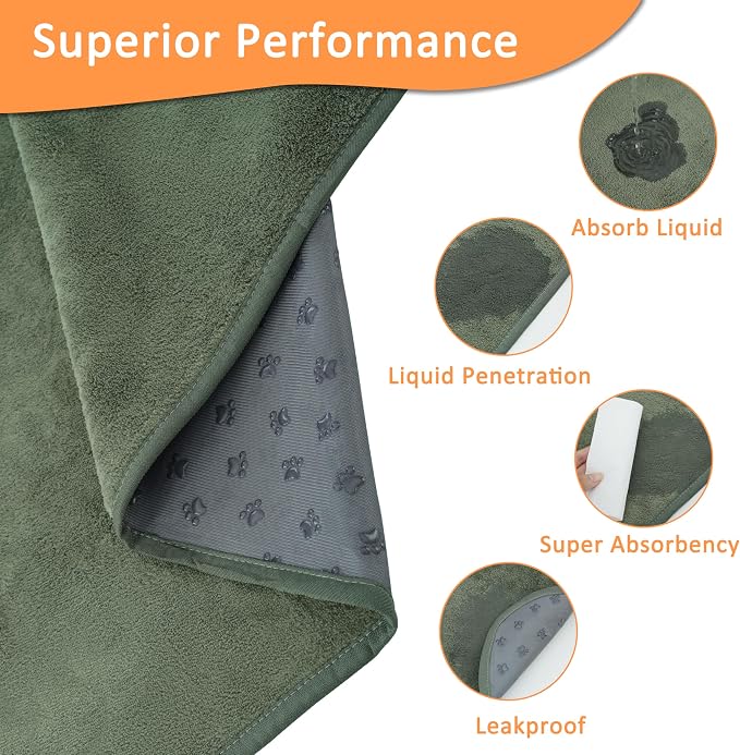 Bunlitent Washable Puppy Pads, 72'' x 72'', 3 Packs, Green, Extra Large | Non-Slip, Quick-Dry, Waterproof, Reusable, Quick Dry, For Puppy Senior Dog Incontinence Whelping - Image 3