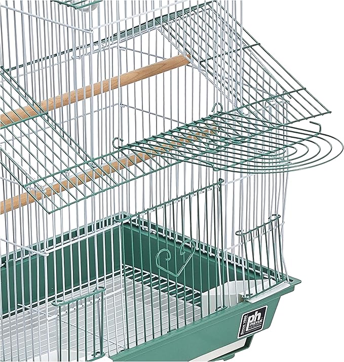Prevue Hendryx SP1720-4 Shanghai Parakeet Cage, Green and White - Image 4