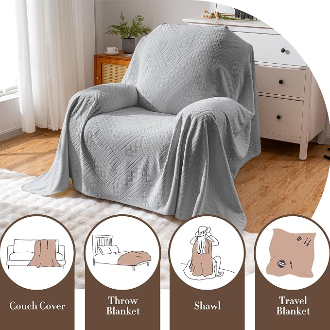 Waterproof Recliner Chair Cover, Anti-Slip Reclining Sofa Covers, Washable Durable Breathable Couch Covers with Reversible Design, Pet Furniture Protector for Dogs Cats 71x91in/Light Grey - Image 6