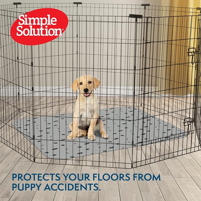 Simple Solution Large Washable Puppy Pad | Reusable Dog Pee Pad, Absorbent and Odor Controlling ,34x36 Inches, 2 Count,White (Pack of 6) - Image 6