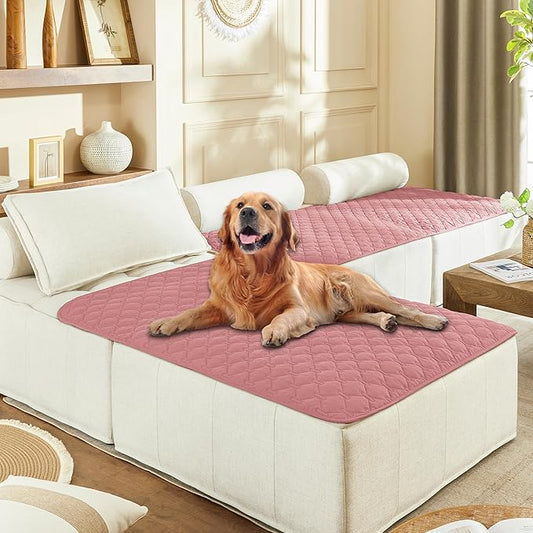 gogobunny 3X Stronger Waterproof Pet Blanket, Scratch Proof Furniture Protector for Dogs Cats, Reversible Cover 40x50 Inch, Dark Pink/Light Pink by gogobunny
