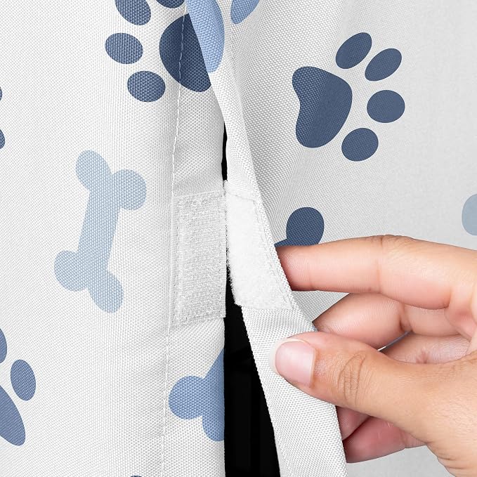Sweet Jojo Designs 42in. Medium/Large Dog Crate Cover (Bones and Paw Prints) for Boys Pet Cage, Kennel Covers (Modern, Cartoon, Doggy, Puppy, Neutral, Paws Print, Whimsical, Playful, Slate Navy Blue) - Image 3