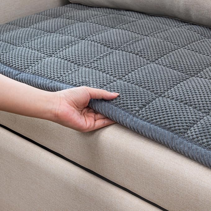 Pet Couch Covers,Couch Cover for Dogs Washable,Anti Slip Dog Sofa Covers Couch Protector Sofa Mat,Seat Cover,Dog Mat,Pet Pad for Furniture 1 Piece (Gray, 21''x55''/Rectangular) - Image 2