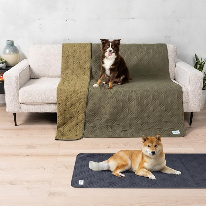PetAmi Waterproof Couch Cover for Dogs, Non-Slip Leakproof Sofa Furniture Protector for Pet Cat, Machine Washable Bed Blanket for Car Seat, 68x82 Green - Image 2