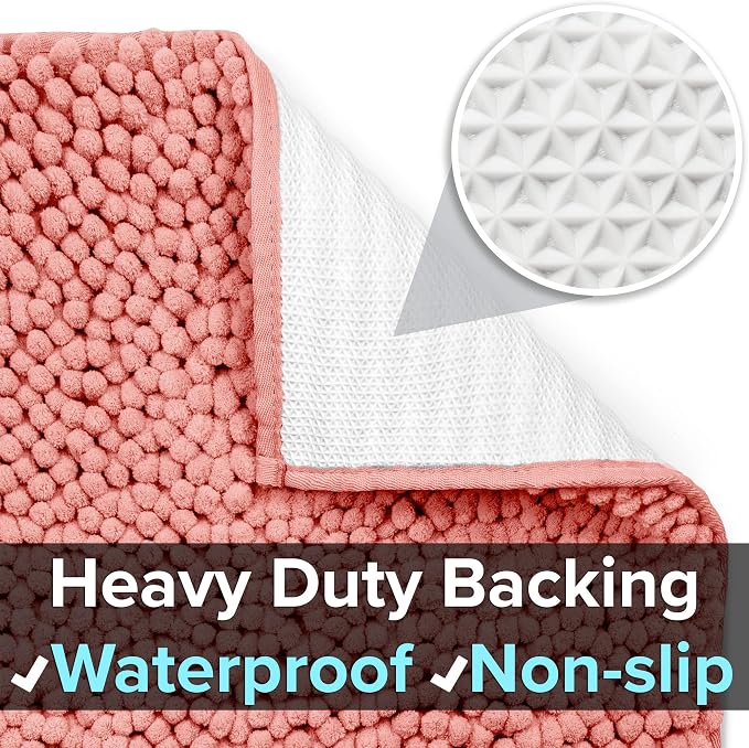CatGuru Cat Litter Mat, Medium, Extra Large, XXL, Waterproof Litter Box Mat, Non Slip Kitty Litter Mat, Machine Washable Litter Trapping Mat, Soft Litter Tray, Cat Stuff (XL, Coral/Heavy-Duty) - Image 3