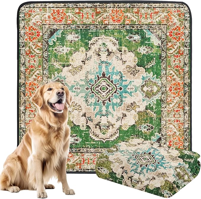 Non-Slip Dog Washable Pee Pad Extra Large 72" x 72", Boho Rusable Pee Pad for Dogs, Pet Training Pad for Playpen Mat, Waterproof Dog Pad Washable for Puppy Playpen, Whelping Pad, Dog Playpen Indoor by Dogcator