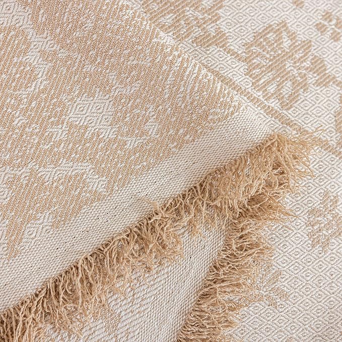 ROOMLIFE Beige Couch Covers for Sofa, Sofa Covers Washable Non Slip Furniture Protector Couch Sofa Covers for 3 Cushion Couch, Breathable Sofa Slipcovers Couch Cover Blanket with Tassels 71" X 118" - Image 8