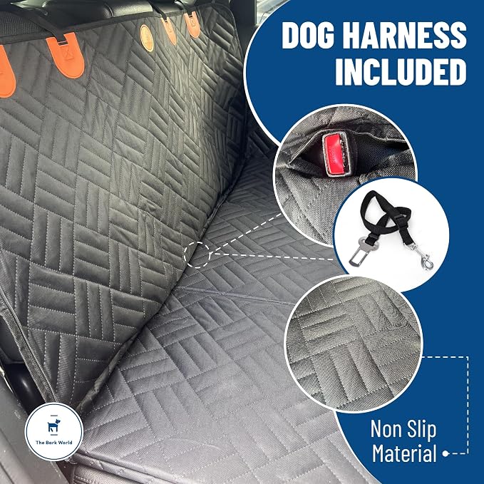 Dog Backseat Extender with Hard Bottom – Waterproof Pet Travel Platform - Nonslip Rear Seat Cover - Car Hammock Bed for Cars SUVs & Small Trucks - Image 4