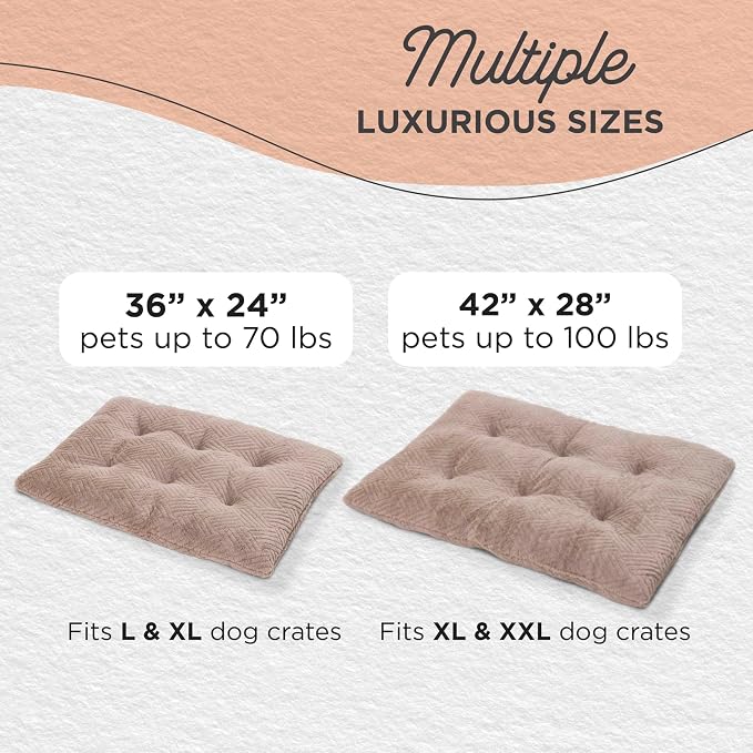 Best Friends by Sheri Comfy Crate Sleeper Mat – Plush Low-Pile Dog Bed, 36" x 24", Large & XL Crates, Up to 70 lb Dogs, Machine Washable, Cross Section Pattern, Mushroom - Image 5