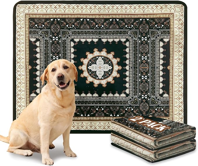 Qeils Washable Pee Pads for Dogs, Reusable Puppy Pads 36"x 41" 2 Pack | Leak-Proof, Super Absorbent Potty Training Pads With Non-Slip Backing For Crates, Floor, Playpen, Whelping & Furniture by Qeils