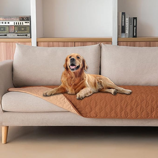 gogobunny 100% Double-Sided Waterproof Dog Bed Cover Pet Blanket Sofa Couch Furniture Protector for Puppy Large Dog Cat, Reversible (30x70 Inch (Pack of 1), Dark Pumpkin/Light Pumpkin) by gogobunny