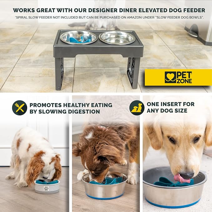 Pet Zone Designer Diner Elevated Stainless Steel Dog Bowls Set, 3 Heights | Raised stand adjusts 2.75, 8 and 12 inches, suits small, medium and large breeds, food and water dishes included in bundle - Image 5