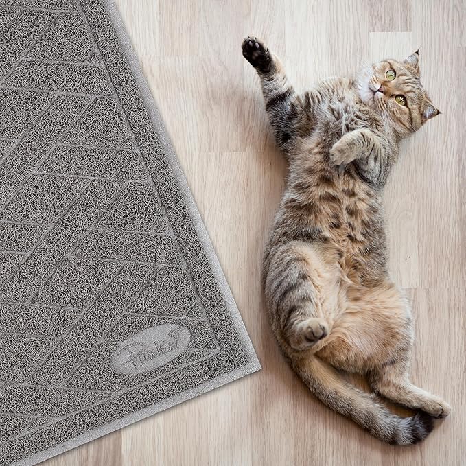 Pawkin Cat Litter Mat, Jumbo XX-Large, 4x3 Feet, Fits Two Litter Boxes or Extra Coverage for One Box, Gray - Image 2