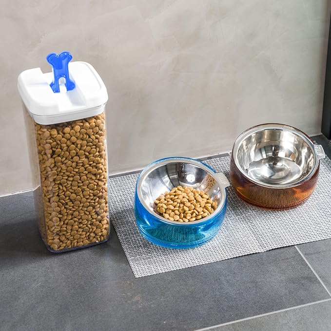Felli Pet Oblik Whisker Fatigue Cat Food Bowl Raised Stainless Steel Shallow Dish, Pet Design Anti Vomit Tilted Metal Plate Feeder Elevated Acrylic Base for Treats Storage(Gold, 0.5 Cups Shallow Dish) - Image 9